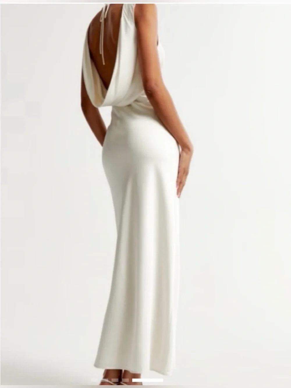 Abercrombie & Fitch White Maxi Dress with Draped Back